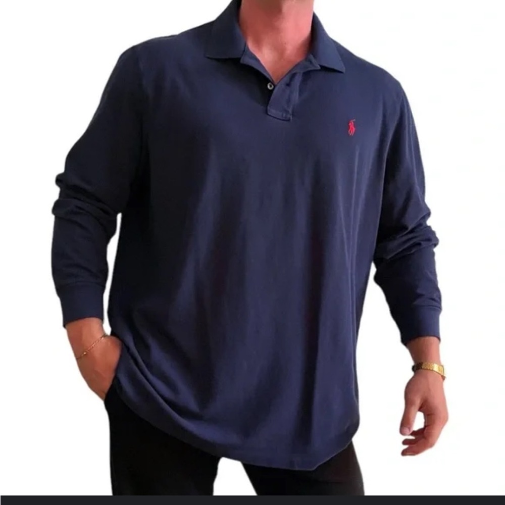 Polo by Ralph Lauren Men's Navy Long Sleeve Shirt